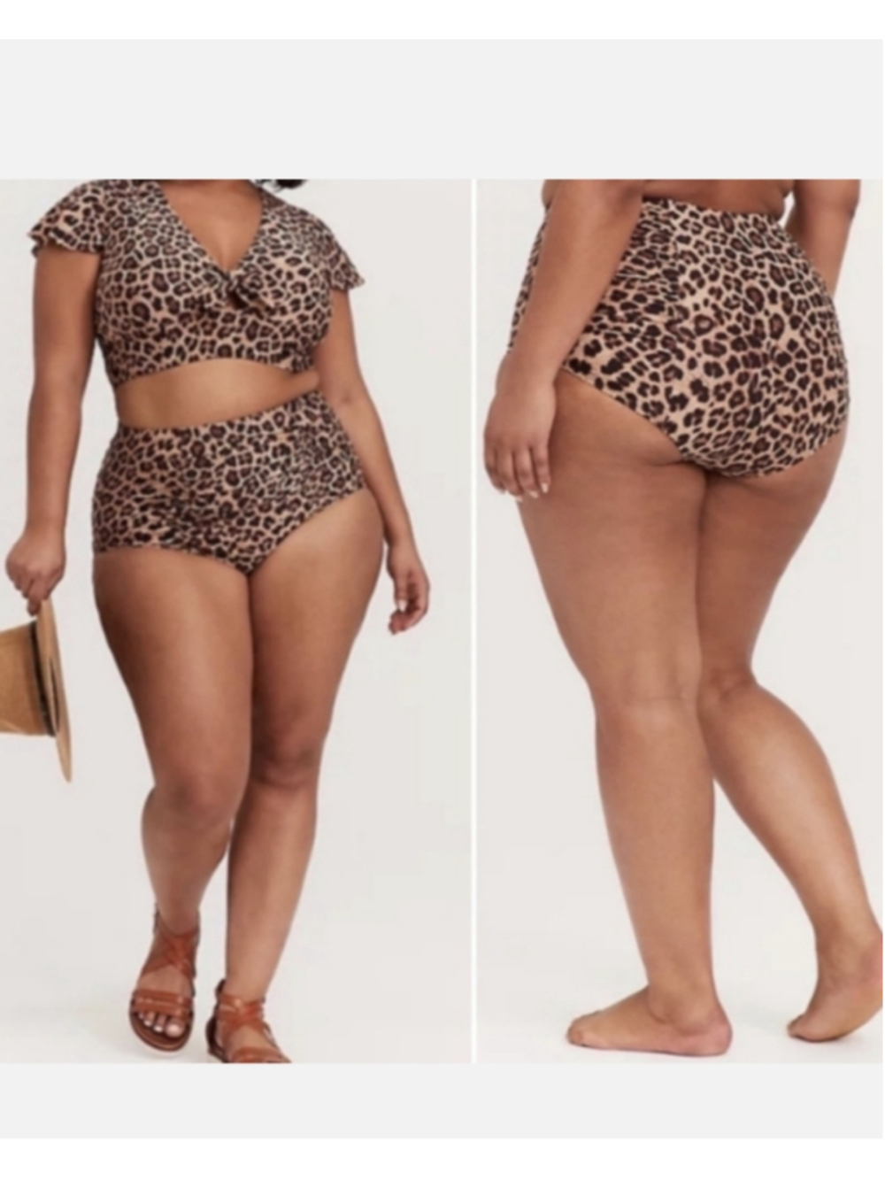 Torrid Plus Size 2X Leopard Print Bikini Swimsuit Set beachwear resortcore - Picture 1 of 8